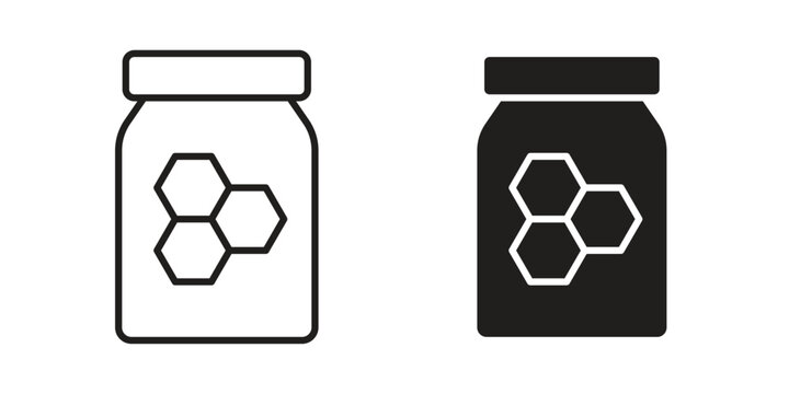 Honey jar icon concept template. linear or solid icon collection