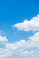 Fototapeta premium Background of blue sky with big white cloud