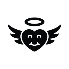 Fototapeta premium Get this trendy glyph icon of angel heart symbolizing pure romantic love