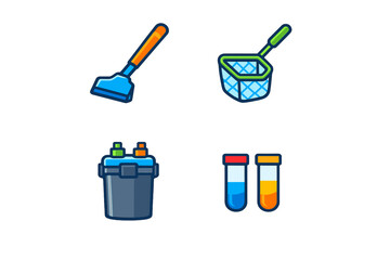 Aquarium maintenance icons