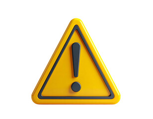 Yellow Warning Triangle Exclamation Mark Sign.