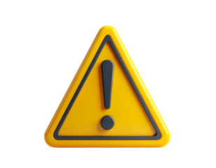 Yellow Warning Triangle Exclamation Mark Sign.
