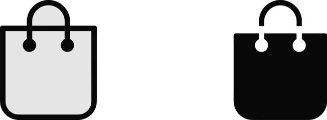 Fototapeta premium Modern shopping bag icon set illustration for online retail store marketing promotion e-commerce shop sale discount offer purchase design element simple graphic symbol for business advertising campaig