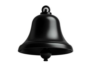 Black Metal Bell with Clapper and Handle.