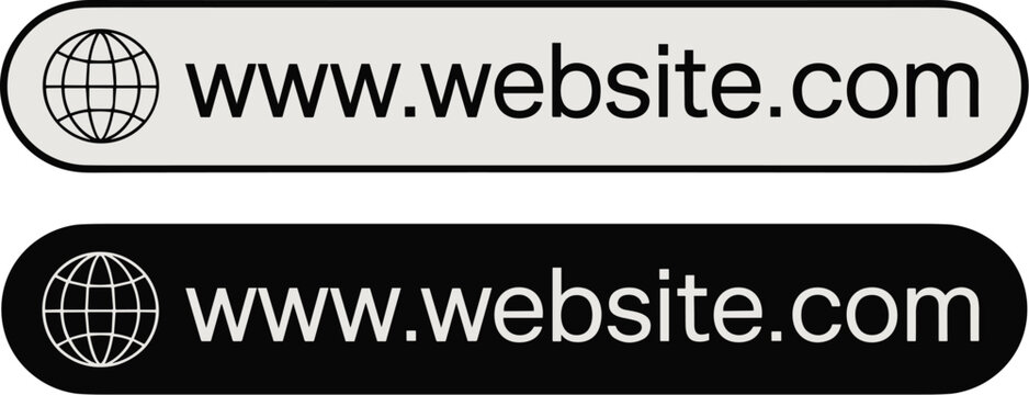 Website address internet domain name www global network connection search bar vector graphic with black and white design for registration marketing promotion online business technology communication p