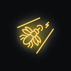 Obraz premium Neon icon of an insect killer using ultraviolet light to attract insects