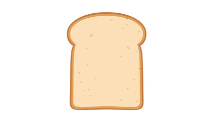 A freshly baked appearance single slice of classic white bread with golden brown edges ready for any breakfast or lunch creation in a simple graphic