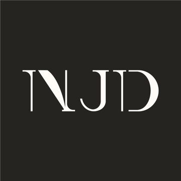 Custom NJD Lettermark Monogram Logo Template Minimal Luxury Initials Vector
