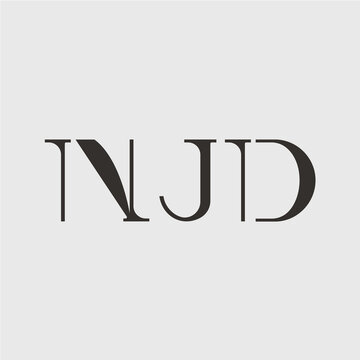 Custom NJD Lettermark Monogram Logo Template  Minimal Luxury Initials Vector
