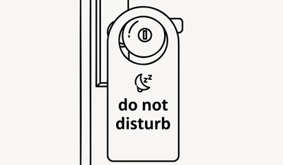 Do not disturb sign on a door with a doorknob indicating privacy or quiet