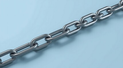 Obraz premium Metal Chain Link Detail On Blue