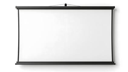Obraz premium Blank Projection Screen: A close-up shot of a white projection screen, providing a clean canvas for presentations or multimedia display, poised against a wall.