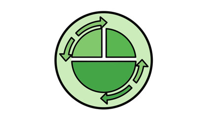 Obraz premium Circular Green Diagram Illustrating Cycle, Process, And Sustainable Business Practices
