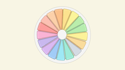 Obraz premium Circular Rainbow Slice Artwork Depicting a Colorful Geometric Design Concept