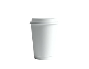 White Disposable Coffee Cup with Lid.