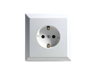 White Electrical Outlet with Three Round Holes.