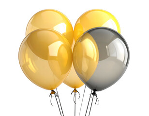 Cluster of Gold and Silver Balloons.
