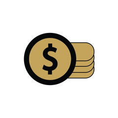 dollar  logo icon illustration flat
