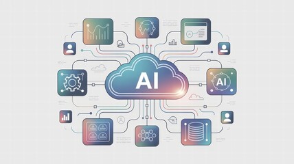 Ai cloud connectivity illustration digital art technology environment futuristic concept high fidelity visuals