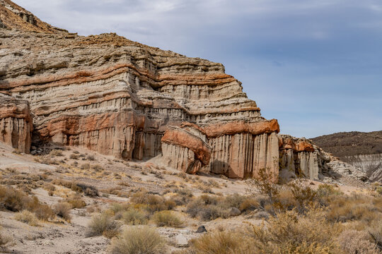 Tr5. The Dove Spring Formation (formerly the Ricardo Formation), continental and lacustrine sediments containing lava flows and tuff. Red Rock Canyon State Park, Kern County, California. Mojave Desert