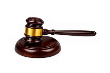 Wooden gavel and sound block representing justice and law