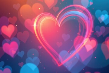 A minimalist illustration showcasing gradients of light and color blending into a heart-like shape, evoking a Valentine's Day feel. A smooth transition; modern abstract photography.