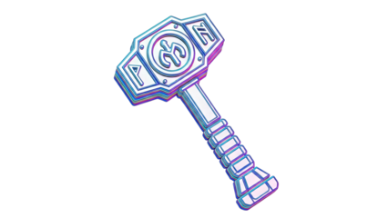 Thor's Hammer Mjolnir with Iridescent Finish