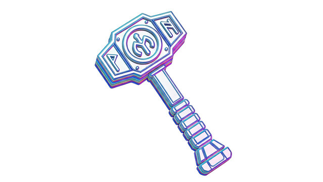 Thor's Hammer Mjolnir with Iridescent Finish