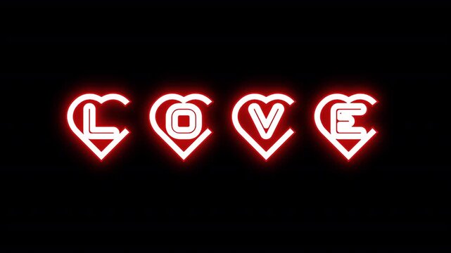 Neon love sign transparent overlay background