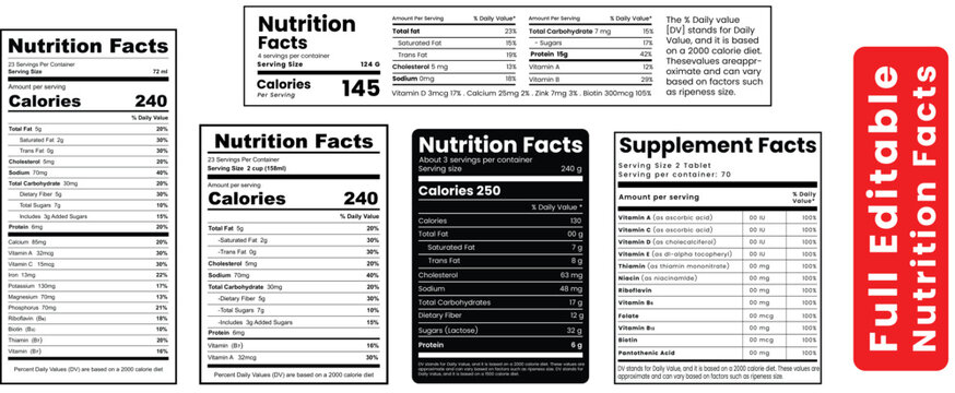 Labels nutrition facts, nutrition fact ,information label,calories nutrition facts, recipe nutrition calculator, design.