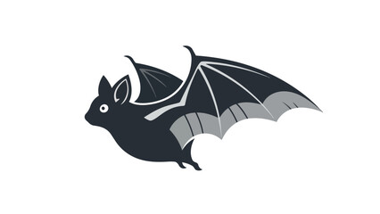 Fototapeta premium Stylized Dark Flying Bat Illustration on White Background a Nocturnal Mammal Icon Design for Various Projects and Themes a simple graphic of nature