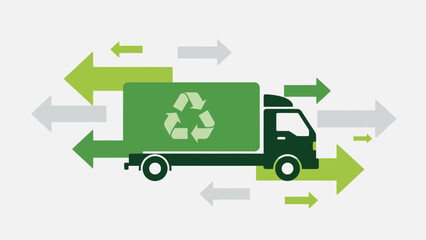 Eco-Friendly Transportation: Recycling Truck Moving Sustainable Materials Through Arrows