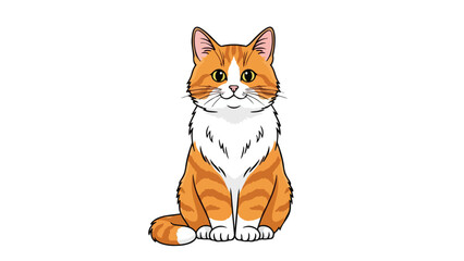 Fototapeta premium Charming orange tabby cat illustration with bright eyes and a sweet expression perfect for children's books and pet-related designs