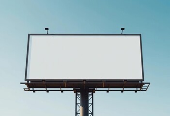 Obraz premium Clean, minimalist billboard on a clear sky background, urban, empty