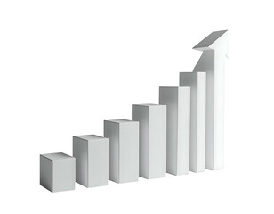 3D Bar Graph Showing Increasing Trend.