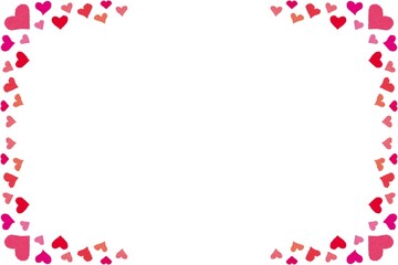 valentine's frame with pink hearts