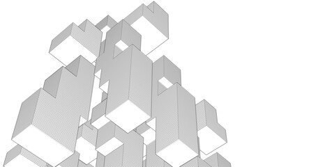 Obraz premium abstract architecture geometric shapes 3d