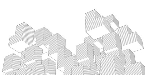 Fototapeta premium abstract architecture geometric shapes 3d