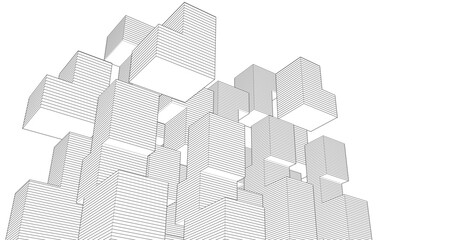 Fototapeta premium abstract architecture geometric shapes 3d