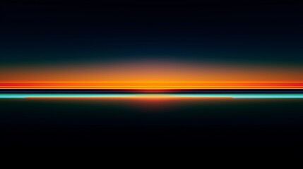 Neon lines meet the horizon at dusk creating a bright and colorful scene in the sky