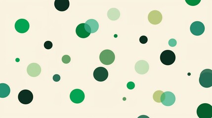 Bright green dots in various sizes scattered on a light neutral background