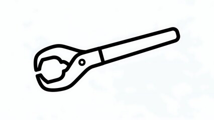 Adjustable Wrench Tool Illustration on White.