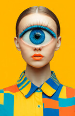Femme avec oeil de cyclope