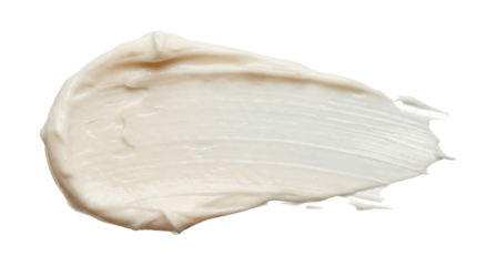 A cosmetic cream, lotion, or paint smear swatch with a rich texture. Isolated on transparent background, png
