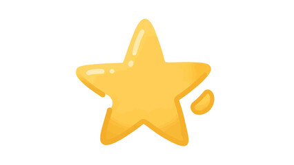 Obraz premium vector illustration of Cute Yellow Star Illustration with Soft Rounded Edges and Watercolor Texture