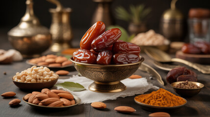 Assorted Nuts And Almonds Bowl Arrangement On Table