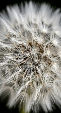 Dandelion Seed Head Close-Up - A Study in Delicate Beauty.