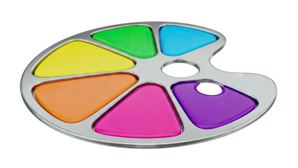 Artist's Paint Palette with Colorful Hues