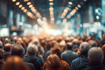crowd of people in large indoor space