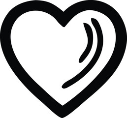 Obraz premium Simple black and white heart icon Vector